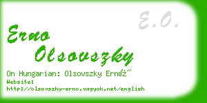 erno olsovszky business card